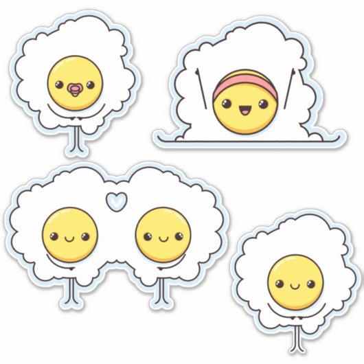 Sticker De mignons oeufs au plat (Devant)