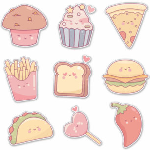 Sticker De mignons snacks aux visages