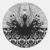 Sticker de mode Diva - noir et gris (Devant)