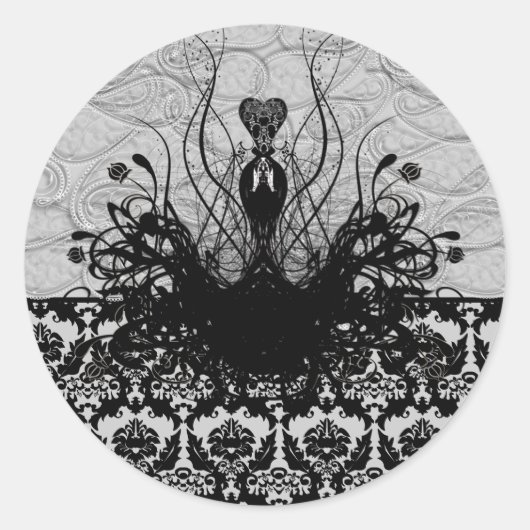 Sticker de mode Diva - noir et gris (Devant)