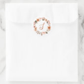 Sticker de monogramme floral orange d'aquarelle (Sac)