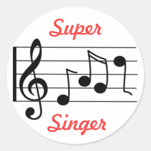 Sticker de musique primaire LDS - Super Singer