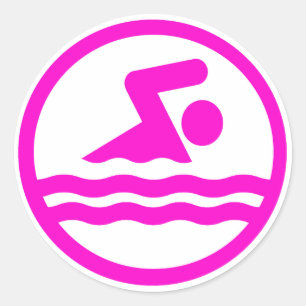 Sticker de natation et plongée rose
