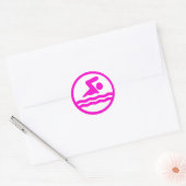 Sticker de natation et plongée rose (Enveloppe)