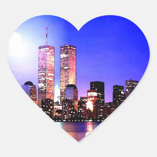 Sticker de New York City à Night Heart (Devant)