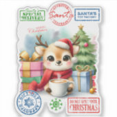 Sticker de Noël adorable Reindeer (Devant)