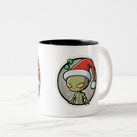 Sticker de Noël Alien Mug à deux tons, 11 oz (Devant droit)