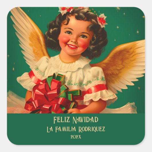 Sticker de Noël Angel "Feliz Navidad" (Devant)