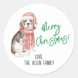 Sticker de Noël beagle