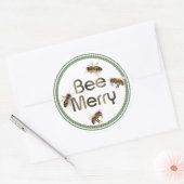 Sticker de Noël d'abeille Joyeuse abeille (Enveloppe)
