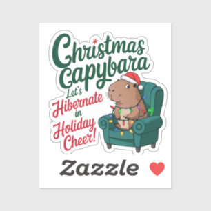Sticker de Noël de Capybara