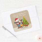 Sticker de Noël de la famille Joyeux personnalisé (Enveloppe)