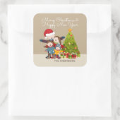Sticker de Noël de la famille Joyeux personnalisé (Sac)