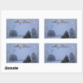 Sticker de Noël de la scène d'hiver (Feuille)