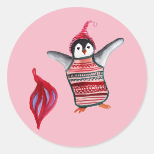 Sticker de Noël de pingouin