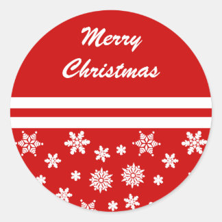 Sticker de Noël des flocons rouges