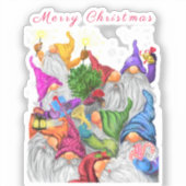 Sticker de Noël Dessin de fête des Gnomes (Recto)