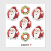 Sticker de Noël du Père Noël (Feuille)