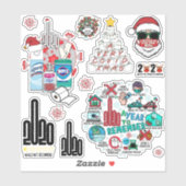 Sticker de Noël en quarantaine 2020 Ultimate 12 Pa (Feuille)