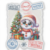 Sticker de Noël enneigé (Devant)