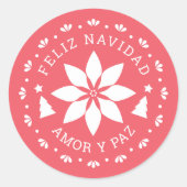 Sticker de Noël Feliz Navidad Poinsettia (Devant)