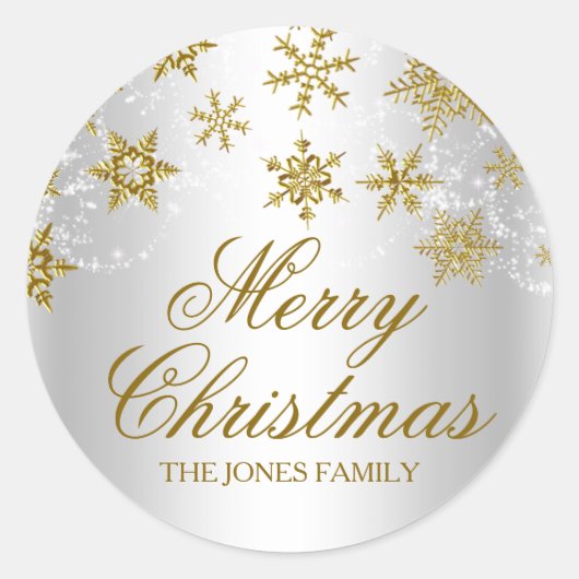 Sticker de Noël Gold & Silver Snowflake (Devant)