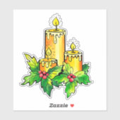 Sticker de Noël jaune (Feuille)