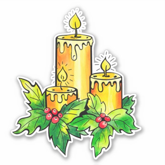Sticker de Noël jaune (Devant)