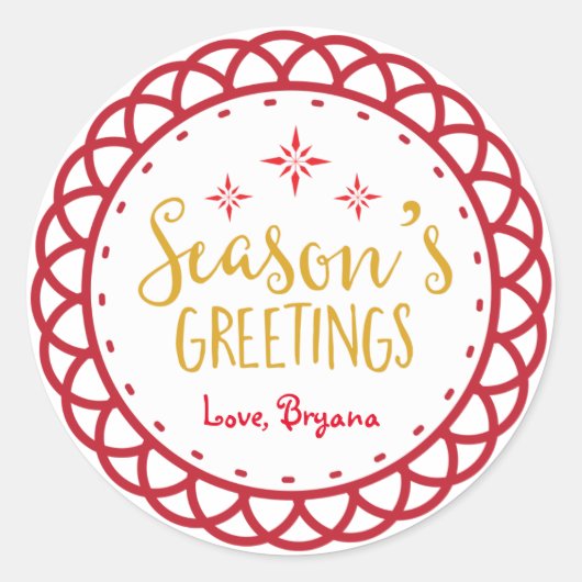 Sticker de Noël Joyeuses Fêtes (Devant)