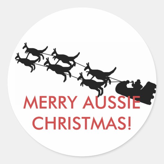 Sticker de Noël Joyeux Aussie (Devant)
