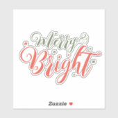 Sticker de Noël joyeux et brillant (Feuille)