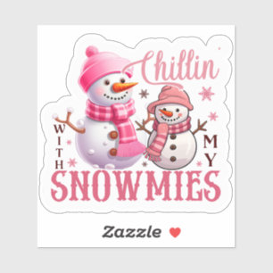 Sticker de Noël joyeux rose