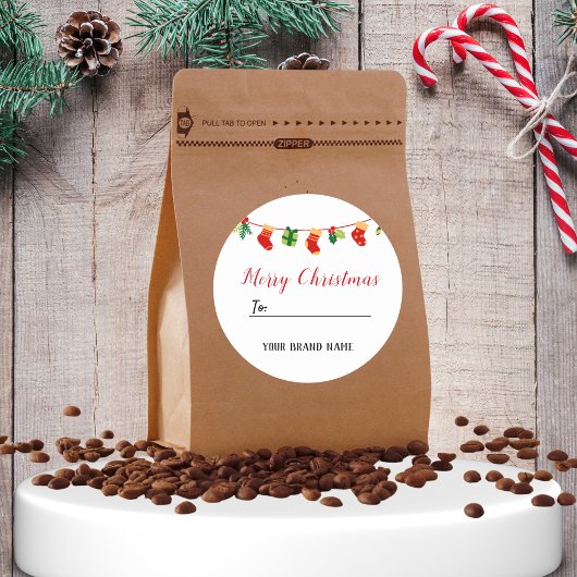 Sticker de Noël Joyeux Rouge