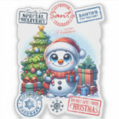 Sticker de Noël Joyeux Snowman (Devant)