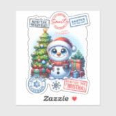 Sticker de Noël Joyeux Snowman (Feuille)