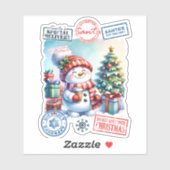 Sticker de Noël Joyeux Snowman (Feuille)