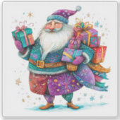 Sticker de Noël Joyeux Violet (Devant)
