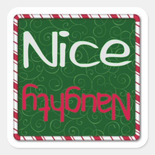 Sticker de Noël - Naughty ou Nice (Devant)
