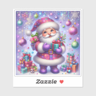 Sticker de Noël Père Noël joyeux