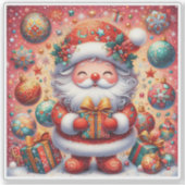 Sticker de Noël Père Noël joyeux (Devant)