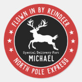 Sticker de Noël père Noël North Pole Reindeer (Devant)