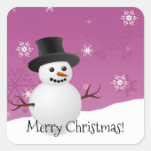 Sticker de Noël Pink Snowman (Devant)