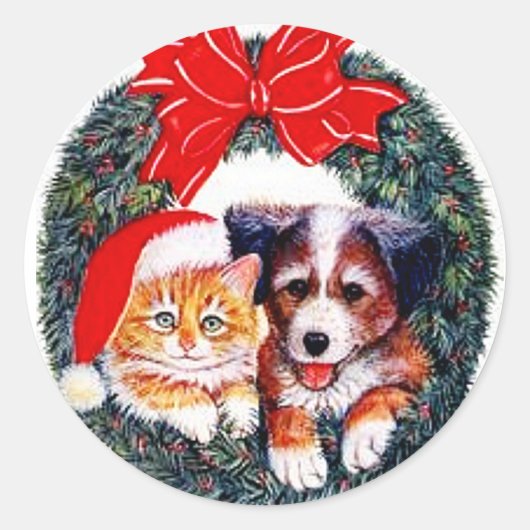Sticker de Noël pour chat et chien (Devant)