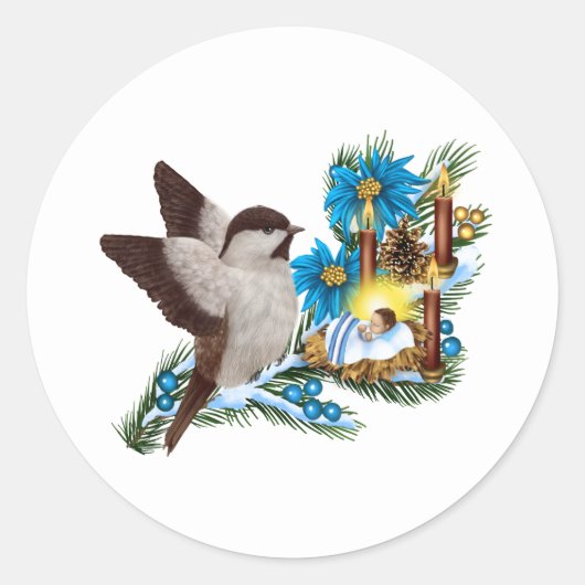 Sticker de Noël Religieux Bébé Jésus (Devant)