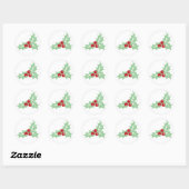 Sticker de Noël rétro Holly Feuilles et Berries (Feuille)