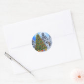 Sticker de Noël rond classique/Arbre de Noël (Enveloppe)