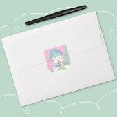 Sticker de Noël rose Carré de l'ours polaire