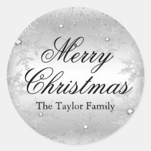 Sticker de Noël Silver Crystal Snowflake