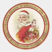 Sticker de Noël vintage du Père Noël (Devant)