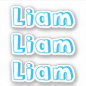 Sticker de nom bleu pour les enfants mignons (Devant)